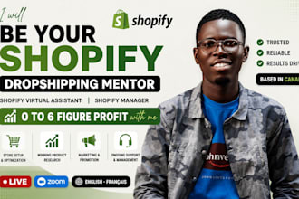 be your shopify mentor shopify dropshipping manager shopify store assistant