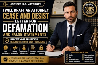 write cease and desist letter for defamation and false statements
