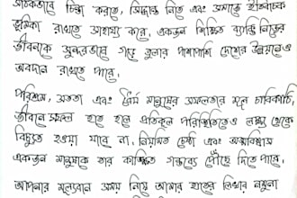 write professional handwritten notes in english and bangla