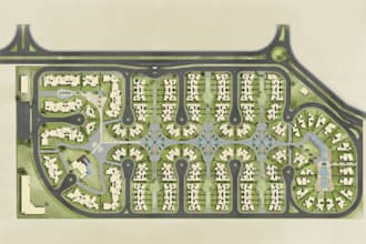 design 2d site map for real estate, landscape plan and property map design