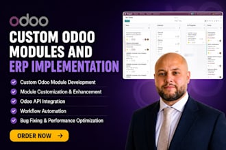 develop custom odoo module, implement odoo erp, odoo customization, integration