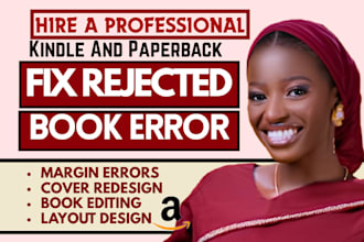 format publish and fix rejected kindle cover and book error for amazon KDP
