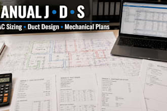 manual j d s calculation hvac sizing duct design mechanical plans