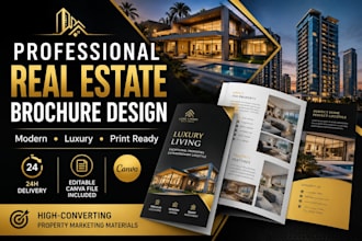 design a professional real estate brochure, property flyer, and marketing