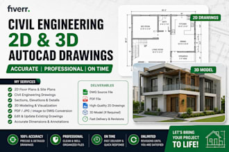 make civil engineering 2d and 3d autocad drawings