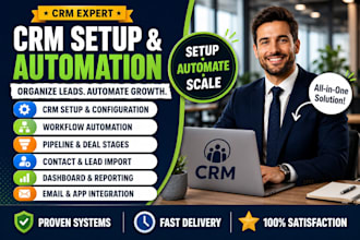 setup your CRM in hubspot, suitedash, zoho, bitrix24, agile CRM or capsule CRM