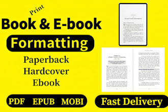 do book formatting for amazon KDP kindle ebook paper back formatting book editor