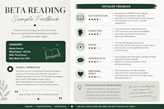 beta read your book give honest feedback
