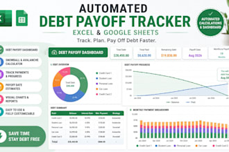 build automated employee timesheets, debt payoff trackers and project dashboards