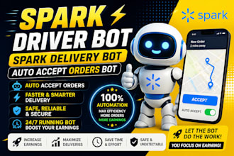 setup spark driver bot, spark delivery bot auto accept orders bot, spark