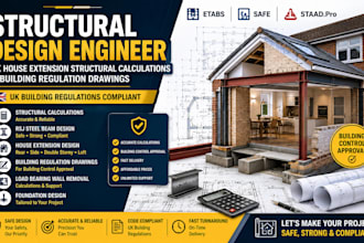 provide structural calculation UK building regulation house extension drawing
