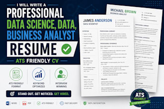 write a professional data science, data, business analyst resume ats friendly CV