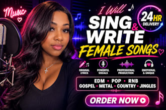 in 24hrs, do female singer songwriter, dj drops, dj intro, dj tags, dj logo, edm