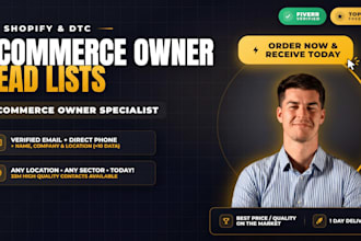 build a shopify store owner email list verified for good price