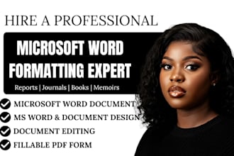 do microsoft word document formatting, document editing and ms word design