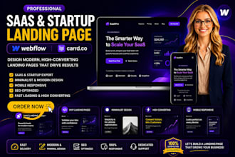 design saas startups mvp professional webflow minimalist carrd co landing page