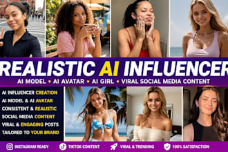 create a realistic ai influencer, ai avatar, ai model ai girl for social media