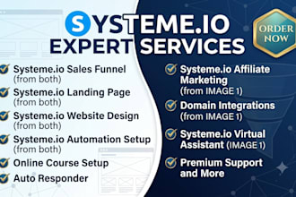systeme io expert sales funnel setup landing page online course website wordpres