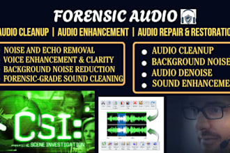 do forensic audio enhancement, cleanup, and noise reduction for clear audio