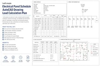 create electrical panel schedule autocad drawing load calculation plan
