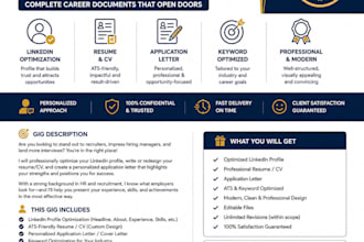 create a professional resume, CV, linkedin profile, and cover letter