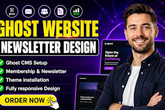 design ghost cms, ghost blog website, ghost theme membership, ghost newsletter