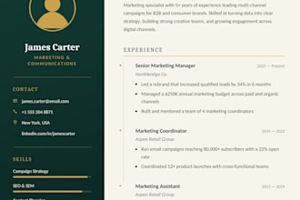 create a professional CV  for your industry and job offer