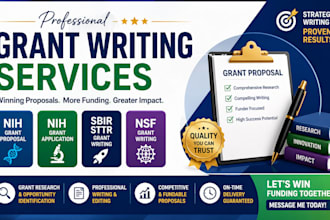 write nih grant proposal, nih grant application, sbir sttr nsf grant writing