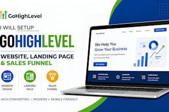 setup gohighlevel website, ghl landing page, and salesfunnel
