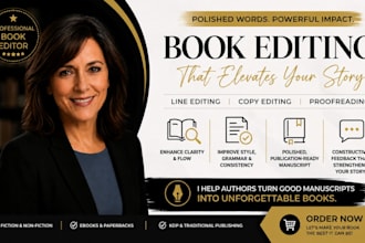 proofread your ebook or manuscript, do line edit, copy edit developmental format