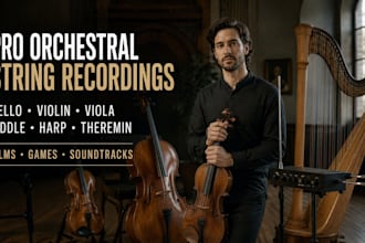 record cello violin, viola, fiddle, harp, theremin for your orchestra music