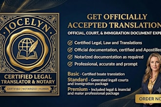 provide human legal translation and official notary services