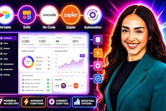 develop airtable softr no code app automation expert zapier make full system