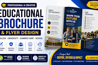 do educational brochure, college university, summer camp, brochure flyer design