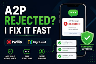 fix gohighlevel a2p 10dlc registration and twilio SMS compliance