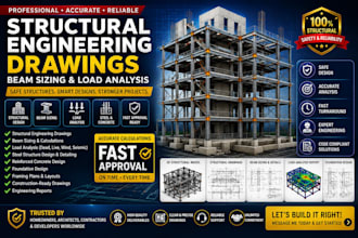 create structural engineering drawings beam sizing and load analysis