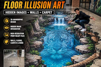 design realistic 3d anamorphic floor illusion art hidden images walls carpet