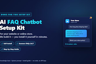 create an ai faq chatbot setup kit for your website or store