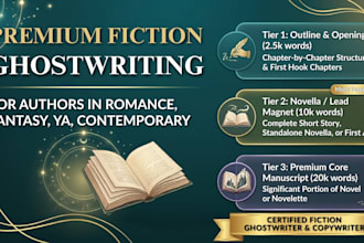 ghostwrite your romance fantasy or ya fiction novel