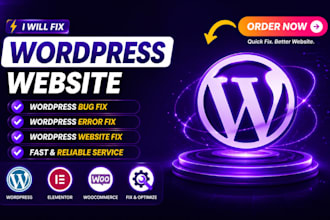 fix wordpress website, wordpress bug fix, wordpress error fix