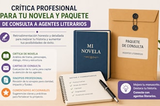 analizare criticamente su novela y su paquete de consulta al agente literario