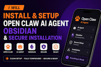 install open claw setup open claw ai agent obsidan and secure installation