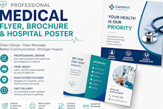 design company profile medical flyer healthcare brochure,  hospital poster