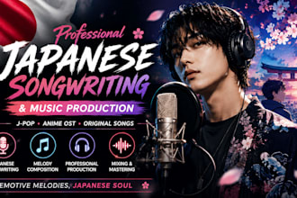 compose japanese song writing and professional music production for your song