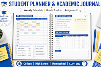 design academic planner and student journal