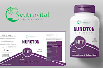 do peptide vial label, vial label design, product label and box packaging design
