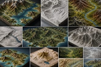 create realistic 3d terrain maps stl models and topography landscapes