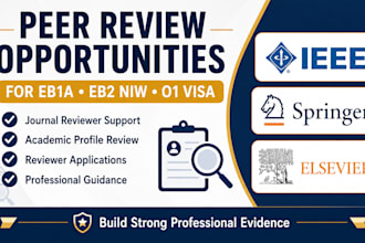 provide genuine peer reviewer invitations for eb1a and niw