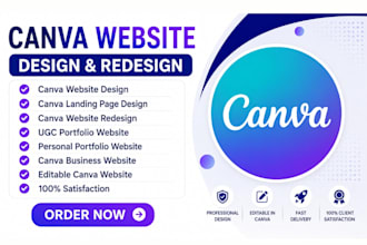 design canva website, canva landing page, ugc portfolio website, canva templates