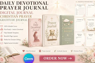 design digital christian daily devotional prayer journal and gratitude journal